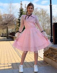 Детское розовое платье с длинным рукавом, Гувернантка 
